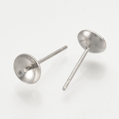 Non-Tarnish 304 Stainless Steel Stud Earring Findings X-STAS-T019-6-1