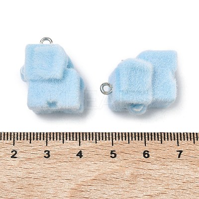 Flocking Opaque Resin Pendants RESI-F064-A22-1