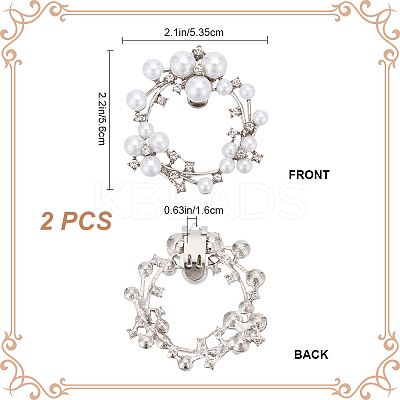 2Pcs Alloy Rhinestone Shoe Decorations FIND-GF0006-57-1