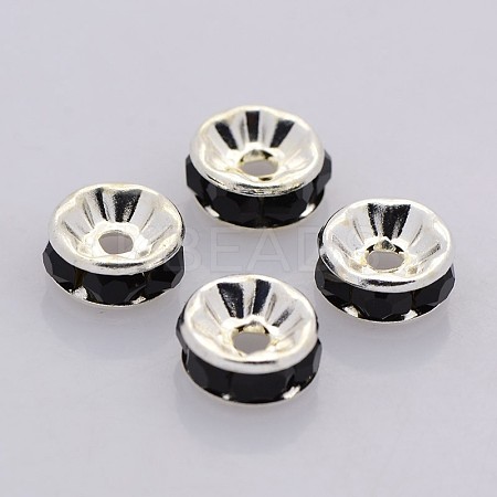 Brass Rhinestone Spacer Beads RB-A014-Z4mm-02S-NF-1