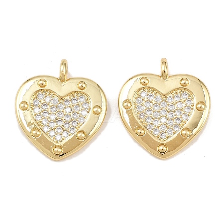 Brass Micro Pave Cubic Zirconia Pendants KK-L251-04G-1