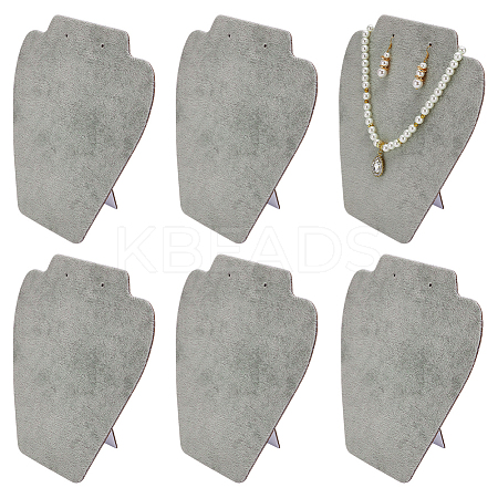 Bust Shaped Velvet Necklaces Jewelry Display Stands ODIS-WH0043-159C-1