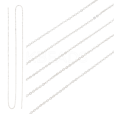 925 Sterling Silver Flat Cable Chains STER-PH0002-12-1