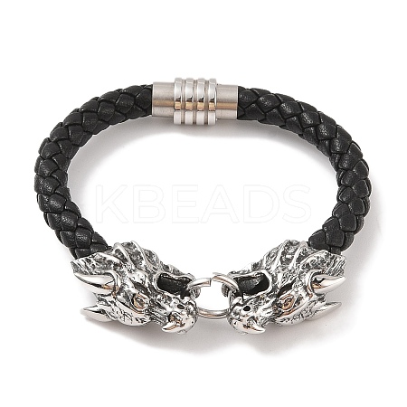 Braided Microfiber Leather Cord Bracelets BJEW-B096-19D-1