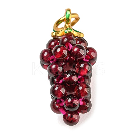 Natural Garnet Round Cluster Pendants LS-G-D094-07G-1