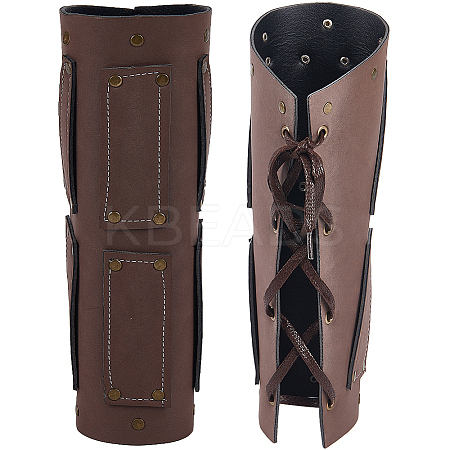 PU Imitation Leather Punk Style Cuff Wristband for Bikers AJEW-WH0430-68A-1