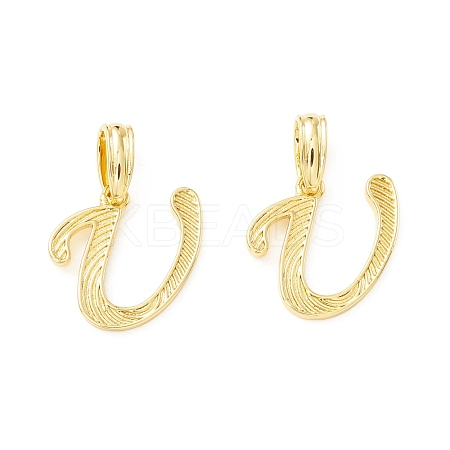 Rack Plating Eco-Friendly Brass Letter Pendants KK-K265-02G-U-1
