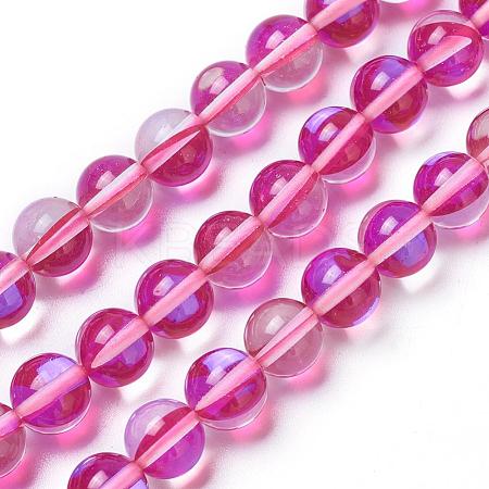 Synthetic Moonstone Beads Strands G-F143-8mm-11-1