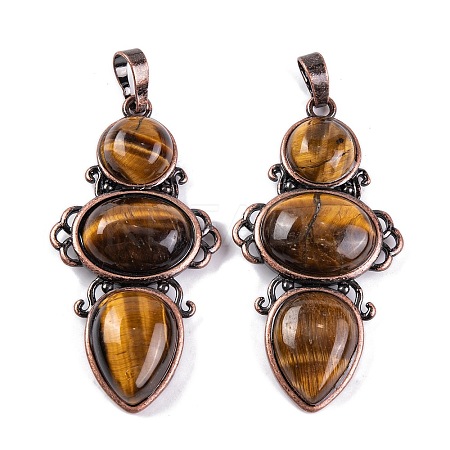 Natural Tiger Eye Pendants G-Q158-04-13-1
