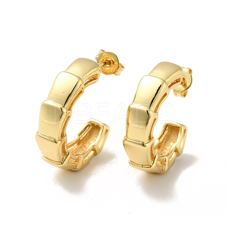 Rack Plating Brass Rectangle Wrap Stud Earrings EJEW-I268-01G-1