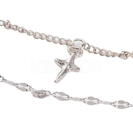Alloy Double Layer Necklaces for Women LS-NJEW-L123-01P-1