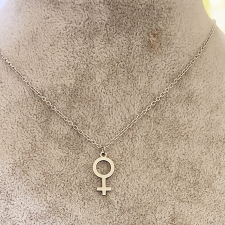Gender Symbol 201 Stainless Steel with Alloy Pendant Necklaces for Women FS-WG4C551-03-1