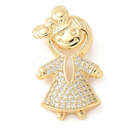 Brass Micro Pave Cubic Zirconia Pendants KK-U053-18G-1
