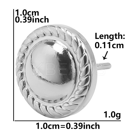 Flat Round Stainless Steel Stud Earrings for Women US2869-1-1
