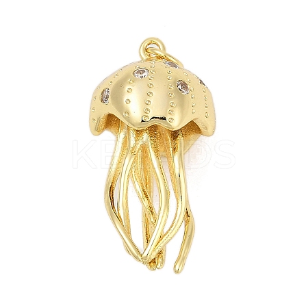 Brass Micro Pave Cubic Zirconia Pendants KK-U058-52G-1