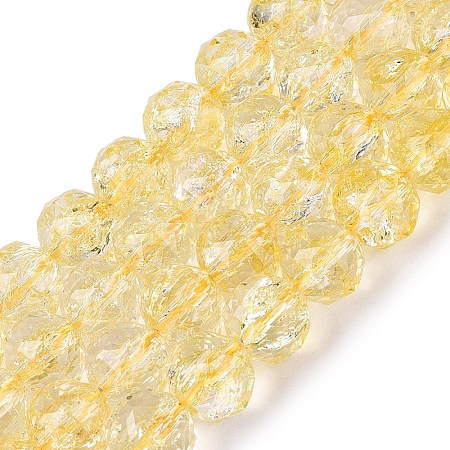 Crackle Transparent Glass Beads Strands GLAA-N063-10mm-09-1