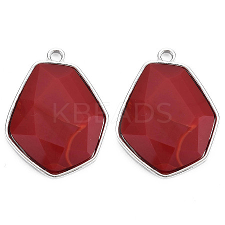 Faceted Glass Pendants PALLOY-N167-01-03P-RS-1
