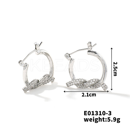 Chic Twisted Doughnut Design Copper Hoop Earrings KE0163-1-1