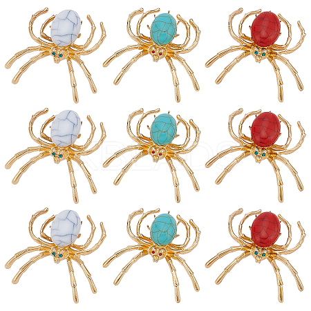 9Pcs 3 Colors Zinc Alloy Cabochons FIND-WR0012-78-1