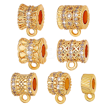 14Pcs 7 Styles Brass Tube Bails KK-AR0004-59-1