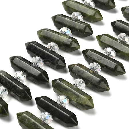 Natural Chinese Jade Double Terminated Point Beads Strands G-H069-B15-01-1