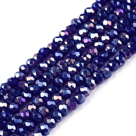 Electroplate Glass Beads Strands EGLA-A044-P1mm-B07-1