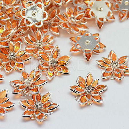 Acrylic Rhinestone Flower Flat Back Cabochons LS-GACR-R016-03-1