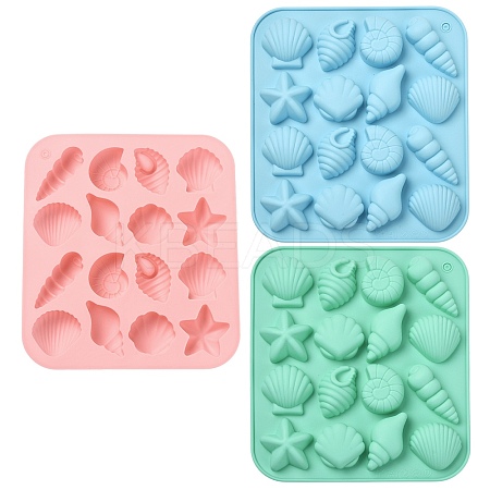 3Pcs 3 Colors Marine Theme Silicone Molds ST-CJ0043-012-1