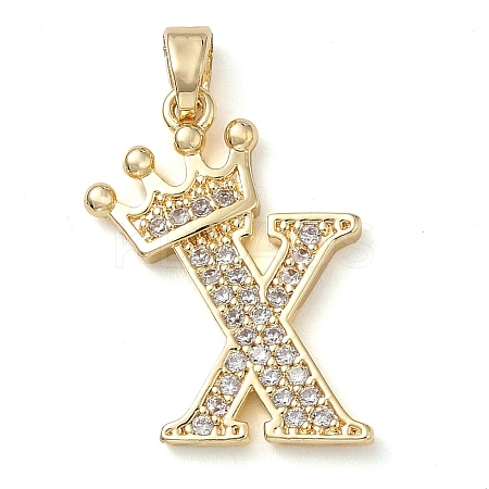Rack Plating Brass Micro Pave Cubic Zirconia Pendants KK-D535-01X-RS-1