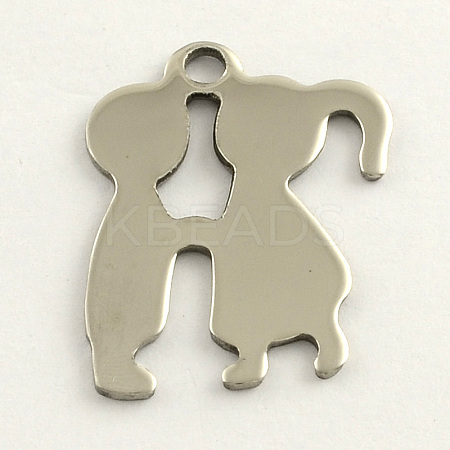 Tarnish Resistant Valentines Day Gifts Ideas 201 Stainless Steel Lover Stamping Blank Tag Pendants STAS-S031-15-1