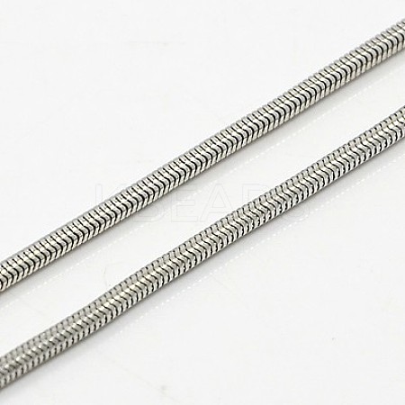 Non-Tarnish 304 Stainless Steel Snake Chain Necklaces NJEW-F027-16-2mm-B-1