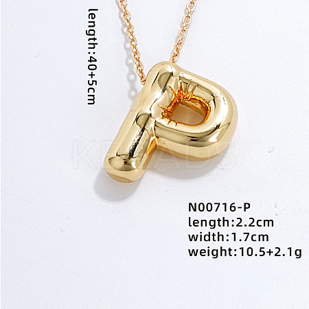 Stainless Steel Party Balloon Letter Pendant Cable Chain Necklaces for Women YF1942-16-1