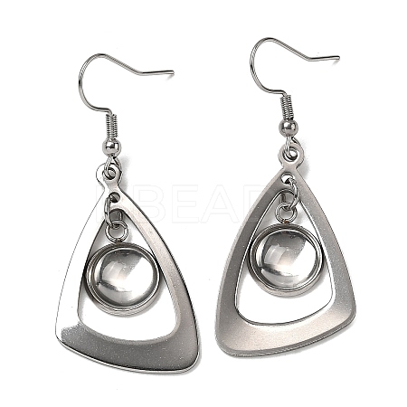 DIY Blank Dome & Teardrop 304 Stainless Steel Dangle Earring Making Kit EJEW-UN00003-1