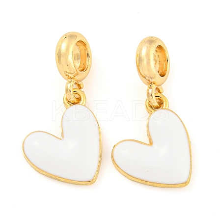 Rack Plating Alloy Enamel Heart European Dangle Charms FIND-B034-20G-06-1