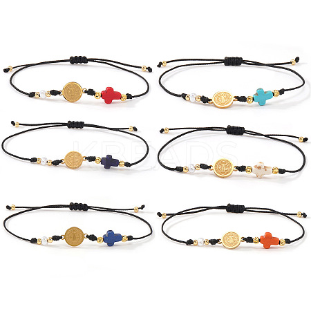 6Pcs Handmade Brass Link Bracelets OE1042-1-1