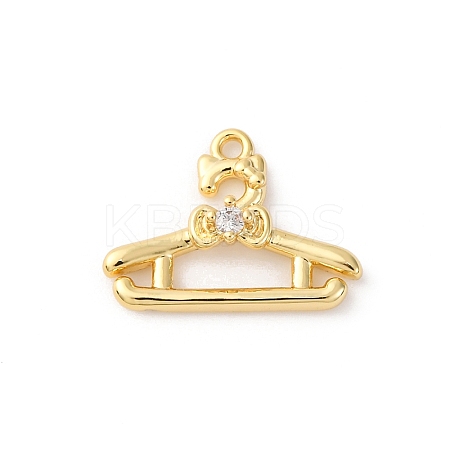 Brass Pave Clear Cubic Zirconia Pendants LS-KK-V016-06G-1
