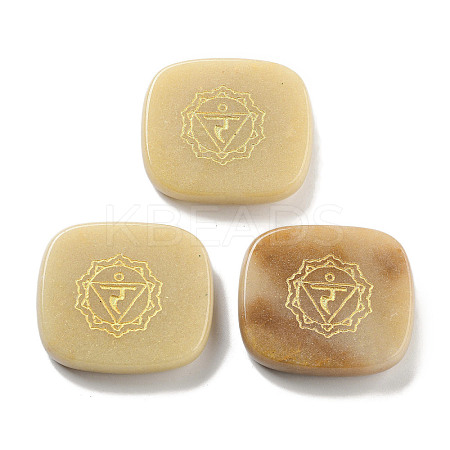 Natural Red Aventurine Rectangle with Chakra Sign Figurines Display Decorations DJEW-K025-02D-1