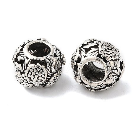 Rack Plating Alloy European Beads PALLOY-S189-04AS-1