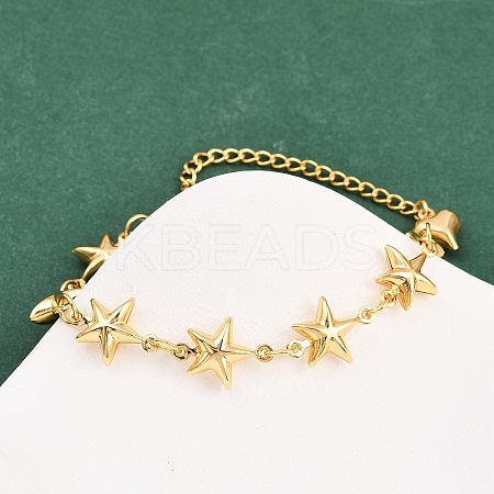 304 Stainless Steel Link Bracelets for Women BJEW-D359-10G-1