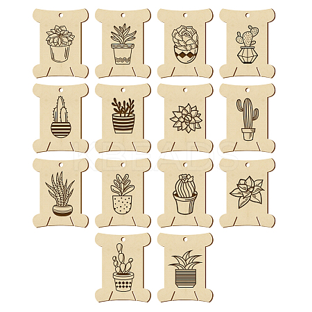 14Pcs 14 Style Plywood Thread Winding Boards WOOD-WH0060-03-1
