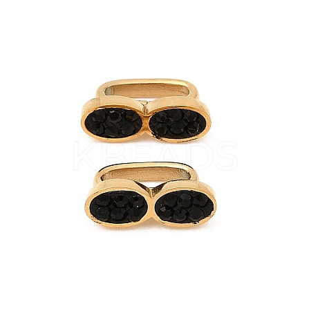 304 Stainless Steel Rhinestone Watch Band Charms STAS-P431-39B-G-1