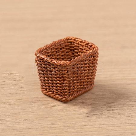 Resin Bamboo Rattan Miniature Basket Ornaments PW-WG81F97-12-1