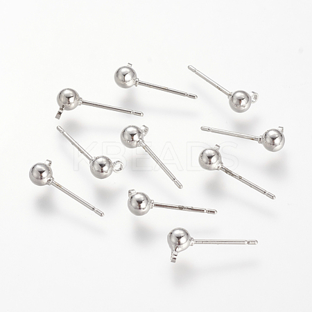 Brass Stud Earring Findings KK-T014-66P-1