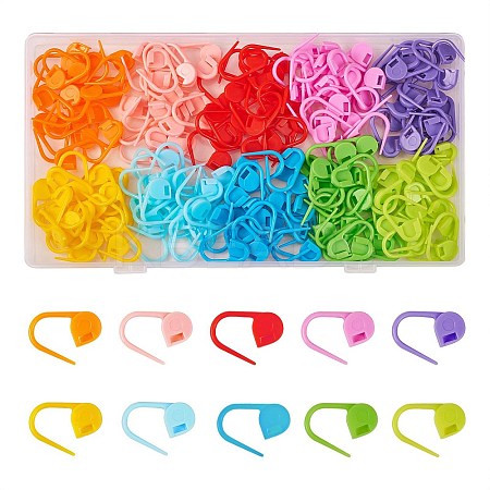 200Pcs 10 Colors Eco-Friendly ABS Plastic Knitting Crochet Locking Stitch Markers Holder KY-SZ0001-28-1