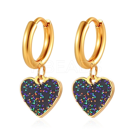 European and American Style Stainless Steel Heart Hoop Earrings PW-WGFA9E7-02-1