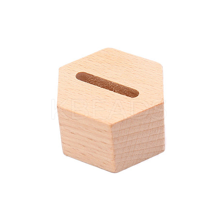 Hexagon Shaped Wood Rings Display Stands RDIS-WH0019-11-1