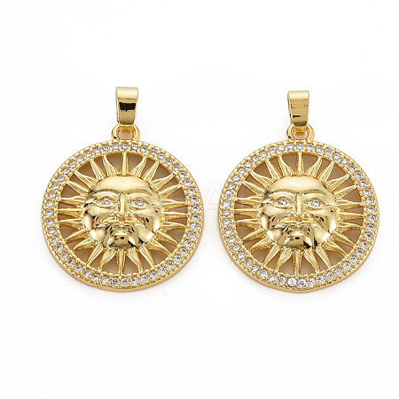 Brass Micro Pave Cubic Zirconia Pendants KK-Q252-066-NF-1