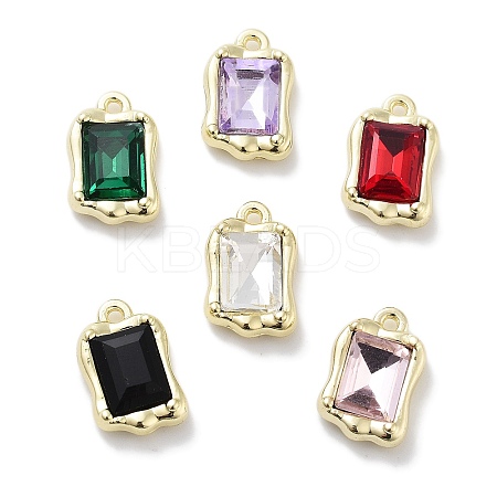 Rack Plating Alloy Rhinestone Charms PALLOY-F311-18G-1