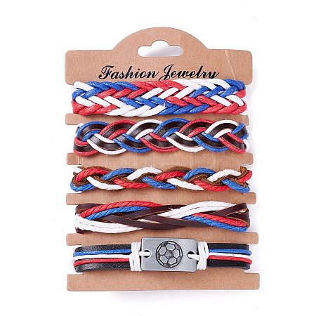 Leather Cord Bracelets Set for Men Women LS-BJEW-C005-02B-1