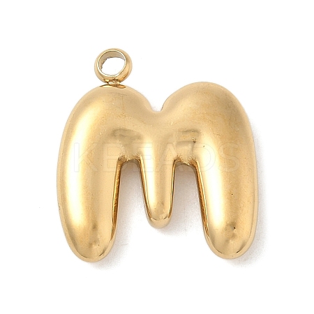 304 Stainless Steel Initial Pendants STAS-S186-12M-G-1